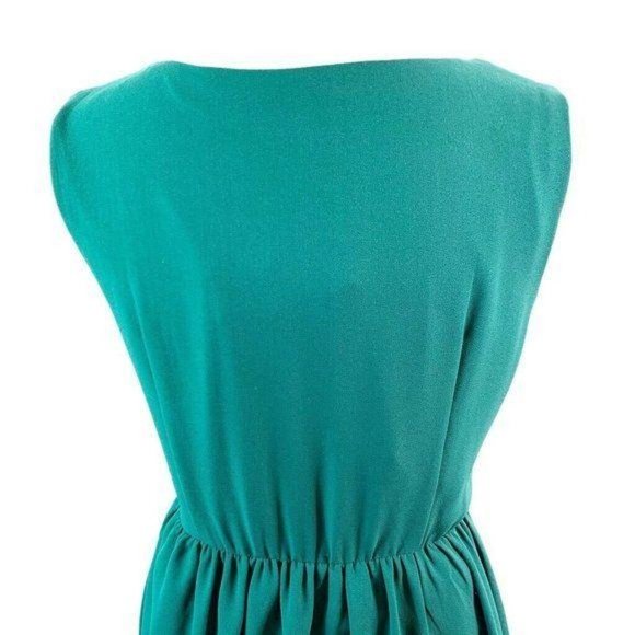 C Luce Emerald Pleated Scoop Neck A Line Dress - Picture 8 of 11
